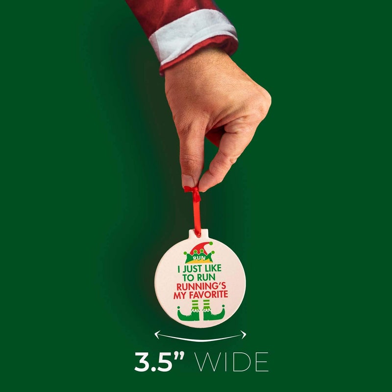 Gone for a Run Running Round Ceramic Ornament | Running's My Favorite - Image 4